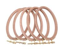 BWRMHME 5PCS/Pack Beech Wood Oval Embroidery Hoops, 6.3x3.9in (16x10cm), 0.5cm Thick, 0.8cm High, Craft Tool for Quilting and Cross Stitching