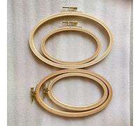BWRMHME Set of 4 Wood Oval Embroidery Hoops, 8x5 Inch Horizontal, 6x3 Inch Vertical, Beech Wood