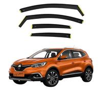 BWS UK Stock: Premium Wind Deflectors For Renault Kadjar 5 Door 2015-onwards 4pcs - Keep Your Car Ventilated in Rain - Reduce Wind Turbulence - Tinted In-Channel Type