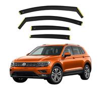 BWS UK Stock: Premium Wind Deflectors For VW Tiguan MK2 2016-2024 5 Door SUV 4pc Set (Doesn't Fit Allspace) | Keep Your Car Ventilated In Rain & Wind, Easy Installation, Dark Tinted, In-Channel Type