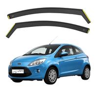 BWS Wind Deflectors For Ford KA MK2 2008-2016 3-Door Hatchback 2-Pieces Set - Keep Your Car Ventilated in Rain - Reduce Wind Turbulence - In-Channel Dark Tinted Set Visors