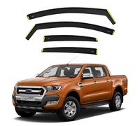 BWS Wind Deflectors for FORD RANGER 4-Door 2012-2022 4-pieces Set - Keep Your Car Ventilated in Rain - Reduce Wind Turbulence - In-Channel Dark Tinted Set Visors
