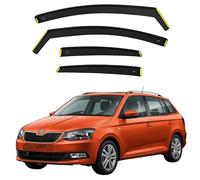 BWS Wind Deflectors for Skoda Fabia MK3 2014-2021 5Door Estate/Hatchback 4 pieces Set - Keep Your Car Ventilated in Rain - Reduce Wind Turbulence - In-Channel Dark Tinted Set Visors