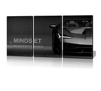 BWSPACE Motivational Canvas Wall Art Lamborghini Posters Prints Entrepreneur Bundle Set 3 Pieces Inspirational Wall Art Decorations Mindset Is Everything (36" W x 16" H, Young-Mindset)