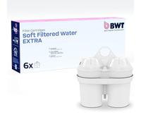 BWT 814560 Extra Filter Cartridges Pack of 6 | For hard water, from 15°dH (approx. 26.7°F) | Compatible with water filters | Reduces limescale, chlorine, lead