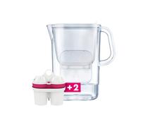 BWT AQUAlizer Baselight water filter jug with an electronic timer, 2.6 l - White + 2 magnesium-mineralised water filter cartridges