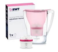 BWT AQUAlizer Home Water Filter, Pink | Includes 1 magnesium filter cartridge, for food and drinks, filters limescale, chlorine, lead and copper, drinking water