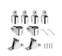 bwteUPDVE Marine 316 Stainless Steel Bimini Hardware Fitting Set 8 PCS 30mm 32mm Deck Hinge Jaw Slide Eye End Fitting(32mm 8pcs)