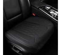 BWTJF Black Car Seat Cover 2 Pack, Universal Leather Front Seat Covers Bottom Protector, Anti-Slip and Full Wrapping Edge Compatible with Most of Vehicles - SUVs/Sedans/Pickup Trucks