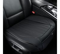 BWTJF Black Car Seat Cover 2 Pack, Universal Leather Front Seat Covers Bottom Protector, Anti-Slip and Full Wrapping Edge Compatible with Most of Vehicles - SUVs/Sedans/Pickup Trucks