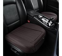 BWTJF Front Car Seat Bottom Covers Brown, Universal Leather Front Seat Covers Bottom Protector 2 Pack, Anti-Slip and Full Wrapping Edge Compatible with Most of Vehicles - SUVs/Sedans/Pickup Trucks