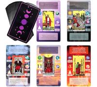BWTY Spanish Tarot Cards Set with Guide Book and 7 Chakra Cards. Learning Tarot Cards Deck for Beginners with Meanings on Them, Keywords, Astrology (Planet Zodiac), Yes or No, Elements, Numerology