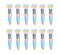 Bwuikim 12Pcs Heart Shape Multicolor Ballpoint Pen 4-Color-in-1 Retractable Multicolor Pen for Student Valentines Exchange Gift Valentines Pens for Kids