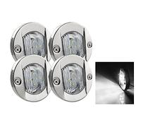 Bwuikim 12V Round Marine Boats LED Light Interior Deck Transom Mount Lamp Courtesy Stern Navigation for Kayak Yacht Truck Side Lights Flush Mount Motorcycle Brake Assembly Switch Bulb Rear
