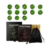 Bwuikim 13Pcs Runes Stone Set Glass Signs Roundels Sacred Symbol Irregular Divination Enduring Irregular Divination Metaphysical Heal