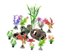 Bwuikim 14pack Artificial Landscaping Plant Fish Tanks Decoration Natural Unique Plant for Home or Use Small Fishes Tanks Decorations