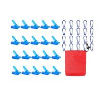 Bwuikim 20Pcs Windproof Rope Fixed Clip for Outdoor Camping Canopy Tent Awning Clamps Tarp Set Color Securing
