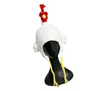 Bwuikim 3D Chicken Hat Knitted Turkey for Thanksgiving Festival Comfortable Warm Cotton Holiday Accessory for Everyone Animal Caps