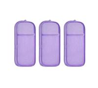 Bwuikim 3Pcs Pencil Case Double Layer Pencil Box Clear Pen Bag Organizers Travel Makeup Brush for School