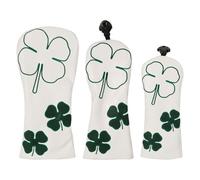 Bwuikim 3Pcs PU Leather Golfs Club Head Covers Pattern Fairways Wood Headcover Driver Hybrids Driver Hybrids