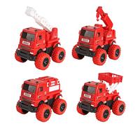 Bwuikim 4 ’ ’ Baby Pull Back Vehicle Toy Truck Model Construction Car Friction Pull Back Inertia Toy for 3/4 / 5 Cars for Boys for Heavy Duty Toys