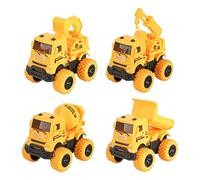 Bwuikim 4 ’ ’ Baby Pull Back Vehicle Toy Truck Model Construction Car Friction Pull Back Inertia Toy for 3/4 / 5 Cars for Boys for Heavy Duty Toys
