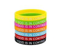 Bwuikim 7 Piece Rubber Wristband Set Stackable with Inspirational Quotes and Subtle Nighttime Illuminate Uplifting Hand Chain