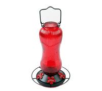 Bwuikim 760ml Glass Hummingbird Feeder Outdoor Hanging Bird Water Dispenser with Strong Hanging Hook for Garden Wild Birds Glass Hummingbird Feeder