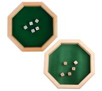 Bwuikim All-purpose Wooden Octagonal Dice Tray with Felt Lined Rolling Surface Desktop Holder for Watch Jewelry Keys Wooden for Rolling & Home Tabletop Games Octagonal