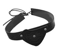 Bwuikim Antique PU Leather Embossed Eye Headband with Adjustable Strap for Historical Reenactments and Stage Vintage Party Props
