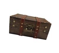 Bwuikim Antique Styles Locking Wooden Storage Chest Lockable Jewelry Display Organiser Decorative Trinket Box with Small Large Capacity Wooden Organiser Box