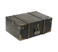 Bwuikim Antique Styles Locking Wooden Storage Chest Lockable Jewelry Display Organiser Decorative Trinket Box with Small Large Capacity Wooden Organiser Box