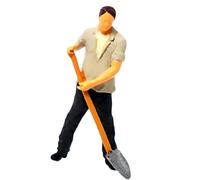 Bwuikim Artistic 1: 64 Miniature Road Construction Model with Workers Digging Treasure Strong Resin Component for Desk Decoration Artistic Miniature Road Construction Worker