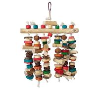 Bwuikim Bird Toy Colorful Tearing Chewing for Teeth Block Cluster Cage Hanging Pet Grinding Teeth Bird Chew for Parrots Large Parrots