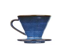 Bwuikim Blue Glazed Ceramic Coffee Filter Cup, Handcrafted Design for Precise Brewing Control Blue Glazed Ceramic Coffee Filter Cup