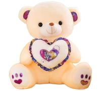 Bwuikim Cartoon Bear Toy with Light and Voice Capability for LOVE Messages with Glow Light Couples Toy