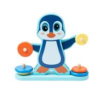 Bwuikim Cartoon Penguins Scale Balance Training Toy Develop Coordination Skills Preschool Developments for Kids Toddler Educational Wood Kids