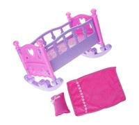 Bwuikim Child Role Playing Miniature Bed Assembly Kits Realistic Bedroom Scene Display Pretend Play Doll House Furniture Toy Miniature Doll Bed for Roleplay