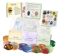 Bwuikim Children Lucky Stone Craft Set 12Pieces with Guide Manual and Storage Bag for Creative Play and Hand Skill Development Creative Stone Jewelry Kits
