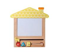 Bwuikim Children Wooden Drawing Board Writing Toy with Stampers & Pen Interaction Educational Toy Preschool Gift Wooden Drawing for Kids