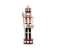 Bwuikim Christmas Decoration Hand Painted Wood Nutcrackers King Figurine Puppet Doll Ornament for Indoor Table Centerpiece Decor Nutcrackers King Figurine