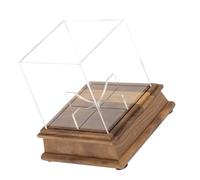 Bwuikim Clear Acrylic Baseball Display Case with Wood Base Protective Cover Signatures Ball
