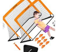 Bwuikim Complete Soccer Goal Training Equipment for Beginners to Enhances Accuracy Coordination and Confidence Ages 3 to 14 Easy Setup Soccer Goal