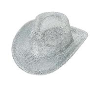 Bwuikim Cowboy Hat for Womens Sparkle Western Disco Party Costume Dress Up Sparkly Glitter Space Women Funny Hats Metallic