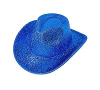 Bwuikim Cowboy Hat for Womens Sparkle Western Disco Party Costume Dress Up Sparkly Glitter Space Women Funny Hats Metallic