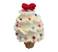 Bwuikim Crochet Christmas Tree Decoration Lovely Finished Festival Ornament Adorable New Year Holiday Tabletop Accessories Knitted Themed Crochet Craft Decor