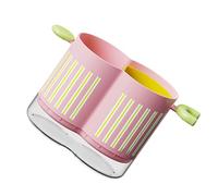 Bwuikim Double Section Cutlery Holder with Water Drainage Systems 2 Grids Chopstick Cage for Kitchen Countertop Organization Double Compartment Chopstick Holder