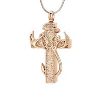 Bwuikim Engravable Cremation Brooch with Secure Pet Ashes Urn & Chain, Oxidation Cremation Jewelry Cut Brooch with Secret Compartment