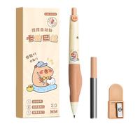 Bwuikim Ergonomic Grip Automatic Pencil with Box of Refills and Sharpener 2.0mm Mechanical Pencil for Student Children Kids Writing Pose Aid