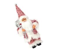 Bwuikim Fabric Santa Standing Figurine 11Inch Christmas Festives Doll Ornament for Indoor Decorations and Photo Props Fabric Decoration